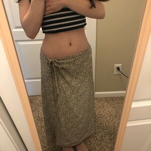 Leopard Print Wrap Skirt